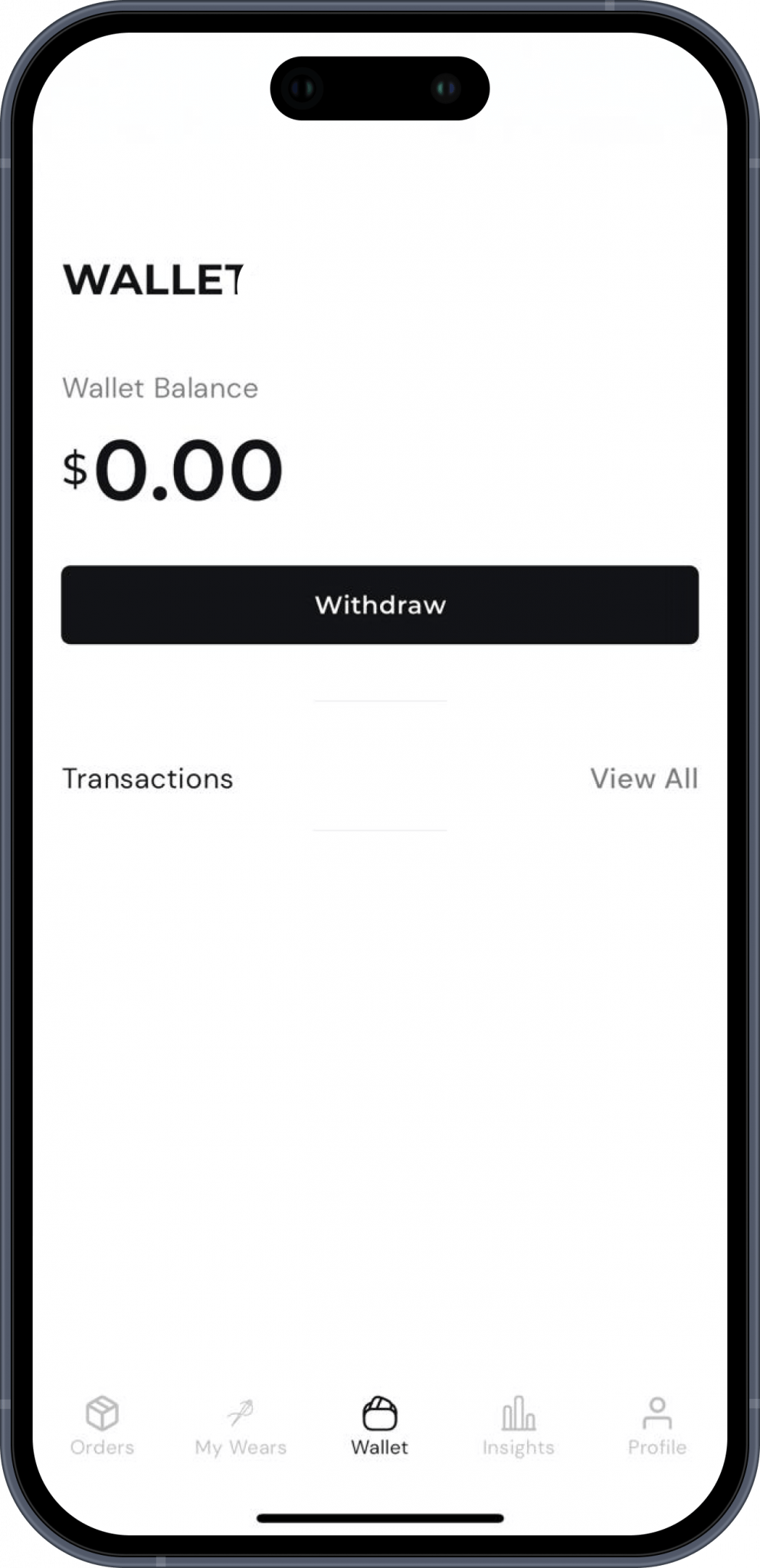 Phone with wallet screen